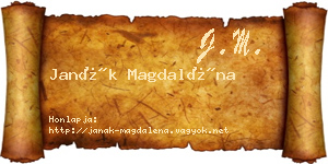 Janák Magdaléna névjegykártya